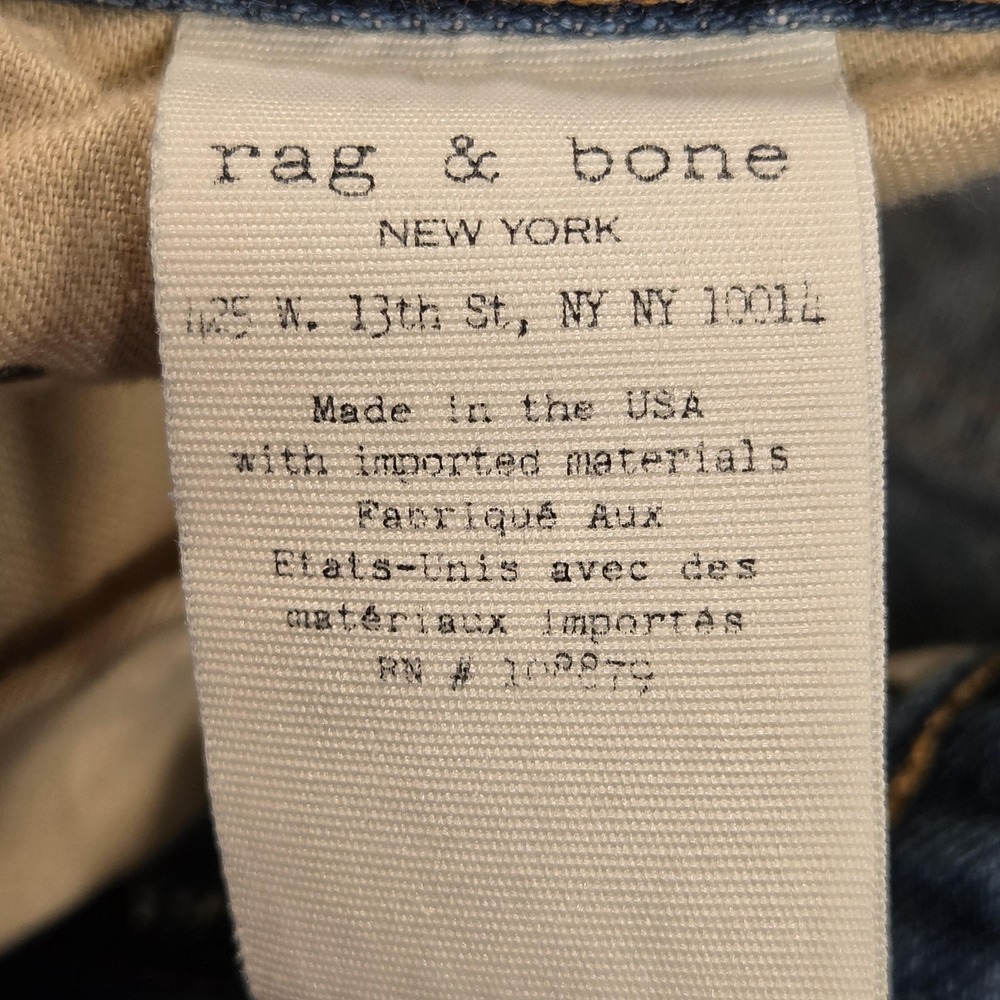 Rag & Bone Shorts Womens 29 Blue Distressed Denim Cutoff Cuffed Relaxed Casual - Picture 11 of 13